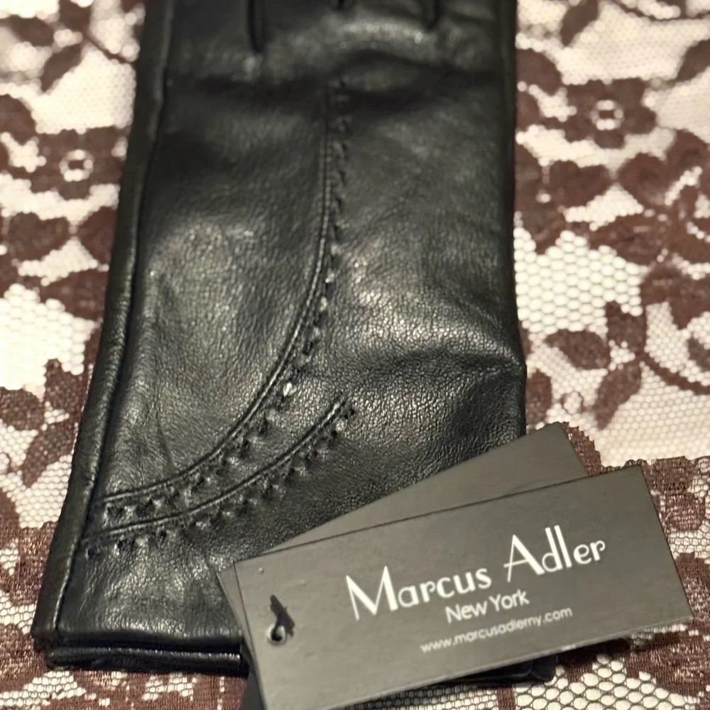 Marcus Adler Black Genuine Leather Gloves Size L